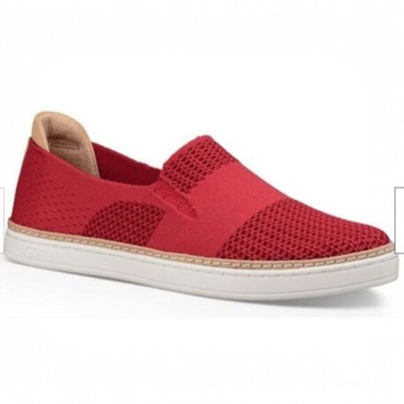 UGG Australia Red Sammy Knit Slip On Sneakers - Size 6 1/2 - Picture 1 of 9